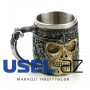 Stainless steel mug "Skull in helmet" 460 ml
